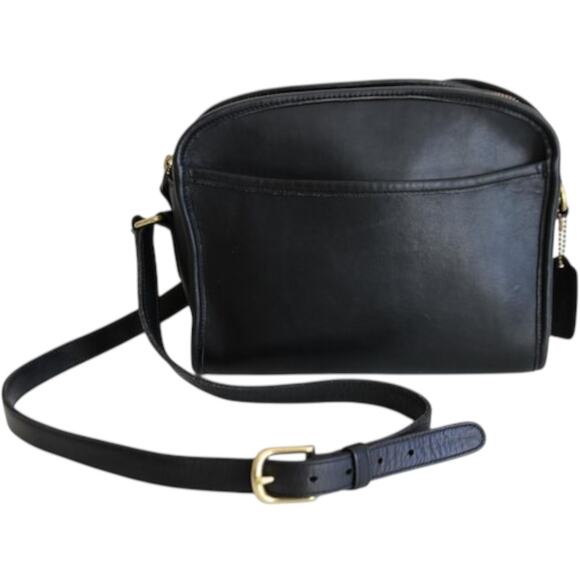 Vintage Coach Metropolis zip crossbody Shoulder Bag | Black Leather 9087 - Picture 1 of 16